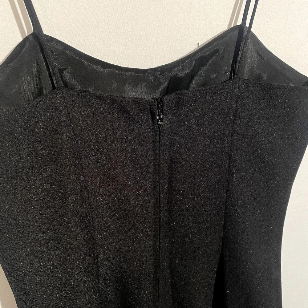 Vintage Alex Evenings Black Beaded Made In U.S.A Cocktail Knee Length Dress - Picture 13 of 13